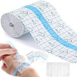 Waterproof Transparent Bandage 15cm x 5m, Disposable Stretch Adhesive Bandage Clear Film Wound Dressing, Self-Adhesive Bandage Post Surgical Shower Shield Dressing Tape for Tattoo Aftercare Swimming