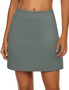 Ekouaer Women's Skirts Rinkle Resistant Golf Skorts Lightweight Athletic Skirt Casual Tennis Skirts with Shorts,Grey Sage Medium