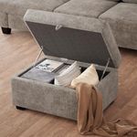 Brick Attic Living Room Ottoman with Storage - Movable Storage Chest Storage Ottoman Comfy Chenille with Extra Deep Seats - Modern Foot Stools Ottoman Upholstered for Living Room Bedroom Apartment