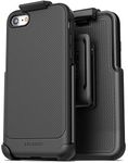 Encased iPhone SE Belt Clip Case (2020/2022 3rd Gen) Slim Grip Cover (Thin Armor) with Holster (Black)