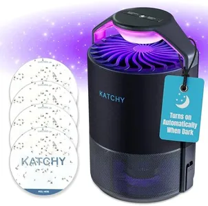 Katchy Midnight - Indoor Insect Trap with Automatic Setting - Fan Powered with UV Light - Fruit Fly Traps for Indoors - for Fruit Flies, Gnats, Mosquitoes, Moths