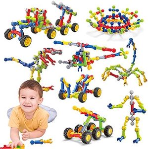 Caferria Kids Building Kit STEM Toys, 110 Pcs Educational Construction Engineering Building Blocks DIY Learning Set for Ages 3-10 Year Old Boys Girls, Best Gift for Children Creative Games Fun Play