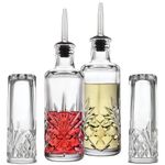 Godinger Oil and Vinegar Dispenser Cruet Set and Salt and Pepper Shakers Set, Condiment Pourer Bottle and Salt and Pepper Shaker - Dublin Crystal Collection…