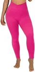 SUUKSESS Women Crossover Seamless Leggings Butt Lifting High Waisted Workout Yoga Pants (Hot Pink, L)