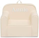 Delta Children Personalized Cozee Chair - Customize with Name – Foam Kids Chair for Ages 18 Months and Up, Oatmeal