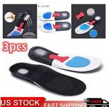 3 Pairs Insert Shoe Pad Gel Orthotic Sport Running Insoles Arch Support Cushion