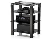 FITUEYES Stereo Stand Media Component Stand Audio Cabinet AV Shelf for/Apple Tv/ps4 AS406002GB