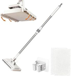 Hands-Free Multi-Purpose Flat Mop, Long Handle Hands Free Flat Mop One Click Convenient Cloth Changing MiniMops, Disposable Dust Snap Mops Grip Zero Touch Mops for Multi Surface Cleaning (53.1 in)