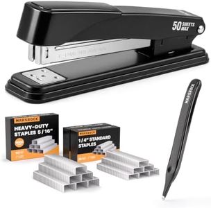 Marsrock Heavy Duty Stapler for Desk with 50 Sheet, 3000 Staples, Black