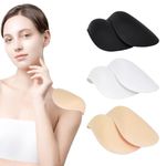 Tolenre 3 Pairs Foam Shoulder Pads Sewing Shoulder Pads Women Shoulder Pads Sponge Sewing Women Shoulder Pads Foam Shoulder Pads for Women Men Blazer Coat Clothing (Beige, White, Black)