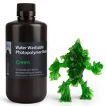 ELEGOO Water Washable 3D Printer Resin LCD UV-Curing Resin 405nm Standard Photopolymer Resin for Mars Saturn Jupiter MSLA DLP LCD 3D Printing 1000Gram Clear Green