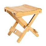 veonly Bamboo Folding Stool for Sha