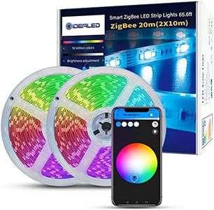 20 m ZigBee LED Strip Dimmable Ambiance Kit, Work with Hub Bridge, Tuya Gateway for Smart App Control, RGB Light Strips, Works Directly with Echo Plus for Alexa Voice Control