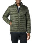 Amazon Essentials Men's Packable Lightweight Water-Resistant Puffer Jacket (Available in Big & Tall), Green Camo, M