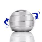 CaLeQi Kinetic Desk Toys, Optical Illusion Rotating Ball Office Stress Toys Metal Top Ball Gift for Men Women Adults and Kids(Silver, Diameter:45mm)