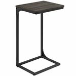 VASAGLE C-Shaped End Table, Side Table for Sofa, Couch Table with Metal Frame, Small TV Tray Table for Living Room, Bedroom, Ebonized Oak Finish and Black ULET353B42