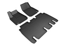 3D MAXpider All-Weather Floor Mats Compatible with Tesla Model X 5-Seater 2016-2021 Custom Fit Car Floor Liners, Kagu Series (1st & 2nd Row, Black)