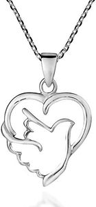 Holy Spirit Dove of Love and Peace .925 Sterling Silver Necklace