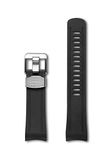 CRAFTER BLUE Curved End Watch Band Rubber Strap Replacement for Seiko Shogun SBDC007, SBDC029, SPB057J, SPB099J1 Black