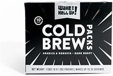 Wake The Hell Up!® Cold Brew Steeping Pouches Ultra-Caffeinated Coffee | 10 Count, 1.3 oz Pouches | Perfect Balance of High Caffeine & Great Flavor.