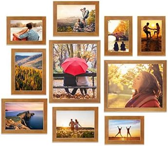 Giftgarden 10-Pack Gold Picture Frames for Various Sizes Photos, Four 4x6, Four 5x7, Two 8x10, Multi Assorted Frame Collage for Wall or Tabletop, Antique Golden