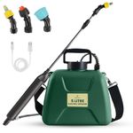 Green Haven 5L Battery-Powered Pressure Sprayer – USB Rechargeable Electric Garden Sprayer with 3 Adjustable Nozzles, Easy-Fill Tank, Durable ABS, Portable Design, and Shoulder Strap for Gardening