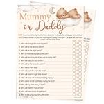 Pink Bee Parties Mummy or Daddy Baby Shower Game in Teddy Bear Theme - 20 Players