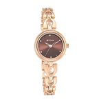 Titan Metal Analog Brown Dial Women's Watch-2601Wm04/Np2601Wm04, Band Color-Gold