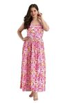 Fairy's Apparel || Women Soft Maxi Length Sleeveless Rayon Dress, Stylish Women Midi Dress (XL, Pink)