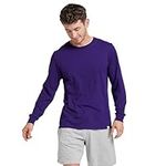 Russell Athletic Men's Dri-Power Cotton Blend Tees & Tanks, Moisture Wicking, Odor Protection, UPF 30+, Sizes S-4x, Purple, Large