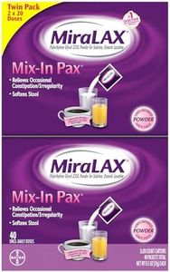 MiraLAX Laxative Powder for Gentle Constipation Relief - 40 Single Dose Packets
