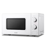 COMFEE' 700W 20L White Microwave Oven With 5 Cooking Power Levels, Quick Defrost Function, And Kitchen Manual Timer - Compact Design CM-M202CC(WH)