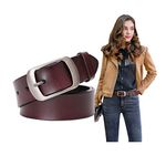 SUOSDEY Fashion Leather Belts for Women Ladies Belts for Jeans Dresses Pants with Classic Pin Buckle coffee