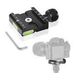 UTEBIT 50mm Arca Swiss Quick Release Plate, Aluminum QR Clamp Adapter Set with 3/8"&1/4" Screw Hole, Built-in Bubble Level Compatible with Manfrotto DSLR Camera Tripod Ball Head Monopod