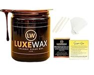 Luxewax Organic Sugar Wax Underarm Hair | Legs | Brazilian Wax | Bikini Wax | Cold and Hot Wax with Sunflower Premium Oil for Irritated Skin, Underarm Whitening and Moisturizing