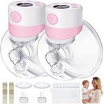 Lillo Breast Pump Hands Free, Electric Leak-Proof Pumps Wearable Portable,Low Noise &Painless Breastfeeding Milk Pumps, BPA Free (Pink*2)