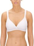 Naturana® Women's wireless bra [Cup A-D] | 100% Padded straps | Wire-Free bra with seamless cups | Women's Bra with underbust band 40 White B