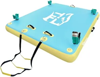 TIGERXBANG Inflatable Floating Dock Swim Air Platform Multi-People Floating Island Raft for Lake Pond Pool Beach Ocean, 8ft