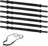 6pcs Adjustable Glasses Straps, Silicone Sunglasses Strap Glasses Lanyard Eyeglasses Retainers Sport Glasses String for Men Women Teenagers Eyeglasses Sunglasses (Black), Black, s