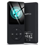 AGPTEK A02 64GB MP3 Player, 70 Hours Playback Lossless Sound Music Player, Supports up to 128GB, Black