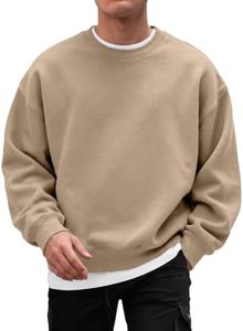 EFAN Mens Oversized Fleece Crewneck Sweatshirt Long Sleeve Shirts Pullover