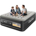 OlarHike Super King Size Airbed, Inflatable Mattress, 182cm x 213cm x 50cm, Air Bed with Built in Pump, Blow Up Mattress, Folding Guest Bed Self Inflating with Flocked Surface for Camping and Home Use
