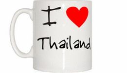 TeeTreeDesigns I Love Heart Thailand Mug