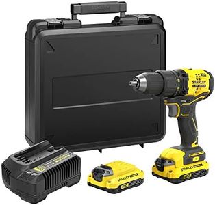 STANLEY FATMAX SFMCD710D2K-QW - TRAPANO CACCIAVITE SENZA SPAZZOLE AGLI IONI DI LITIO V20 DA 18 V CON 2 BATTERIE DA 2 Ah, CARICABATTERIE E CUSTODIA