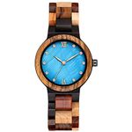 RORIOS Women Wood Watches Colorful Wooden Watches Natural Casual Wirst Watches Fashion Rhinestone Watches for Ladies Female