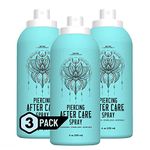 Base Labs Piercing Aftercare Spray | 4oz | Cleanses, Sterilizes & Soothes | Saline Solution for Piercings | Piercing Aftercare Healing Treatment for Ears, Nose, Body, Belly Piercings | Pack of 3