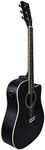 Haze 650CEQ/MBK Dreadnought Acoustic Guitar,Satin Black w/EQ,Cutaway+Free Gig Bag