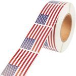 Juvale 1000 Piece American Flag Sticker Roll - 2 x 3 in Adhesive Flag Decals for 4th of July, Memorial Day, Election Day, Scrapbooking, Gift Wrapping, Party Favors, and Crafts, Patriotic Decorations