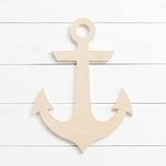 Haoser 10 Pcs Unfinished Wood Blank Anchor Shape, 4mm Thick Wooden Cutout for DIY Craft Projects, Hanging Decorations, Panting (H-BP4-ANCR_Beige_8x6IN)