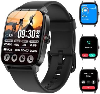 Smart Watch for Men Women with Bluetooth Call & AI Voice, 1.85" HD Fitness Tracker with Heart Rate SpO2 Sleep Monitor, 100+ Sports Modes, Mini Games, IP68 Waterproof Smartwatch for Android iOS Phones